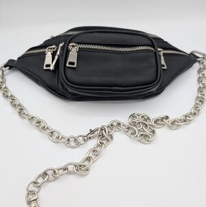 Foxblood Black Pleather Chain Fanny Pack |Goth Crossbody| Discontinued & Rare